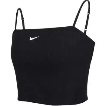 Nike Спортивная одежда Essential 1 Brand Logo однотонный укороченный топ для женщин черный DM6738-010 XL