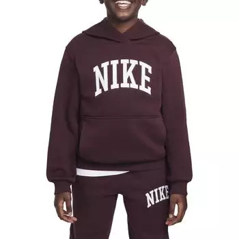 Nike Спортивная одежда Клуб мягкий удобный пуловер с капюшоном Детские толстовки бордовый белый HJ3156-652 S