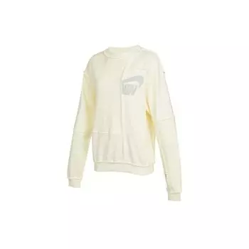 Nike Спортивная одежда Логотип Лоскутная трикотажная кофта с круглым вырезом Женская толстовка бежевая DO6960-715 M