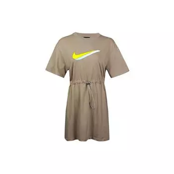 Nike Спортивная одежда с 3D-эффектом тени, однотонное платье с коротким рукавом, женские платья цвета хаки CU5173-342 XS