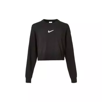 Nike Спортивная одежда Swoosh GX Contrast Logo Свитер с длинным рукавом Женская толстовка Черная DR5633-010 M