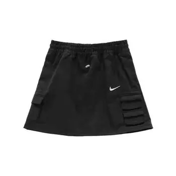 Nike Спортивная жизнь однотонная дышащая удобная модная повседневная юбка с логотипом и карманом, женские юбки черного цвета CZ8908-010 XL
