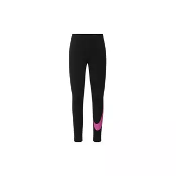 Nike Спортивные леггинсы Leg-A-See Swoosh Print Logo Casual High Waiting Knit Leggings Women Leggings Black AR3510-014 L