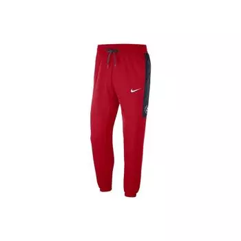 Nike Спортивные штаны мужские NBA Brooklyn Nets Color Block Logo из флиса со шнуровкой, красные DC0897-657 L