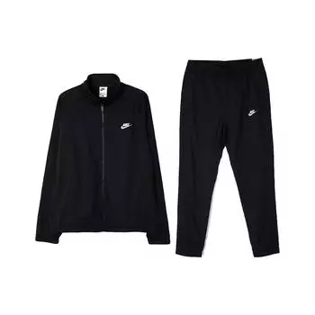 Nike Спортивный костюм из полиэстера с застежкой-молнией, воротником-стойкой и джоггерами на шнурке, мужской спортивный костюм черного цвета FB7351-010 L