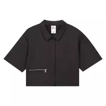 Nike Sportswear Dri-FIT Tech Pack Однотонная тканая рубашка с короткими рукавами на молнии Женские топы Черный DV8241-010 M