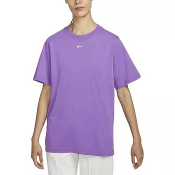 Nike Sportswear однотонная свободная футболка с логотипом и принтом, круглый вырез, короткий рукав, женская футболка, фиолетовая FD4150-521 M