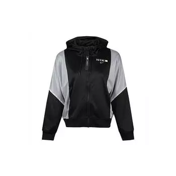 Nike Sportswear с логотипом и принтом на молнии, женская куртка с капюшоном, черная, белая CJ3678-011 M