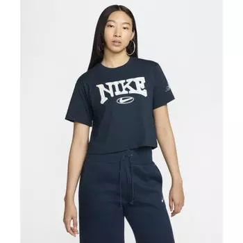 NIKE Sportswear свободная укороченная футболка с коротким рукавом W Armory Navy FZ2856 478 S