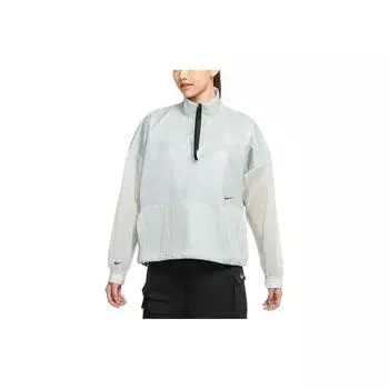 Nike Sportswear Tech Pack Half Zip Stand Collar Mesh Полупрозрачная тканая свободная куртка Женская куртка Limestone CZ9788-019 M