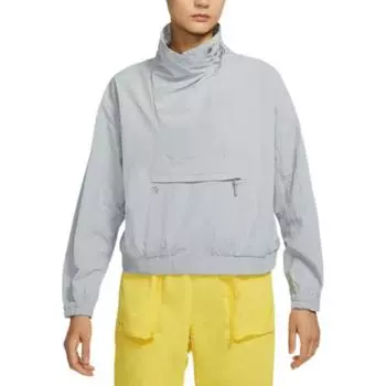 Nike Спортивная куртка Tech Pack Solid с карманом на молнии и тканым воротником, женская куртка серебристо-серого цвета DQ6658-012 XL