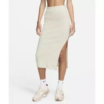 NIKE Sportswear Узкая трикотажная юбка-миди в рубчик светло-коричневого цвета FQ1637 104