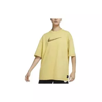 Nike SS22 Логотип с принтом винтажная американская Dopamine спортивная повседневная дышащая круглая горловина с коротким рукавом спущенные плечи футболка женские топы DM6212-304 M
