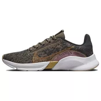 Nike SuperRep Go 3 Next Nature Flyknit Premium Olive Grey Metallic Copper Женские кроссовки Dark-Smoke-Grey Purple-Smoke DQ4679-001 35.5