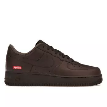 Nike Supreme x Air Force 1 Low Box Logo — коричневые мужские кроссовки в стиле барокко CU9225-200 42.5