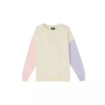 Nike Свитшот с круглым вырезом Color Block, женские топы, белый DJ6946-156 L