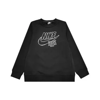 Nike Свитшот с круглым вырезом и логотипом, детские свитшоты, черный цвет CZ6108-010 XL