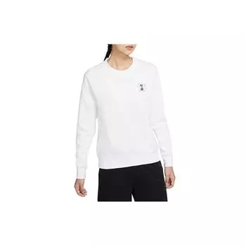 Nike Свитшот с логотипом и круглым вырезом, повседневный, спортивный, женский, белый DJ5864-100 S
