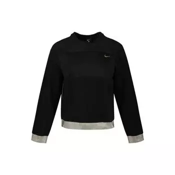 Nike Свитшот с вышитым логотипом в стиле пэчворк с круглым вырезом, женский, черный CJ0006-010 S