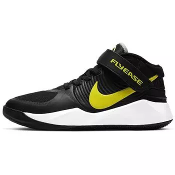 Nike Team Hustle D9 FlyEase GS Черные детские кроссовки высокого напряжения Белый Светло-Дымчато-Серый BV2952-013 38