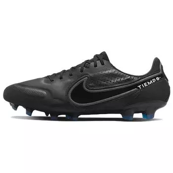 Nike Tiempo Legend 9 Elite FG Черные мужские кроссовки темно-дымчато-серые светло-фото-синие CZ8482-001 39