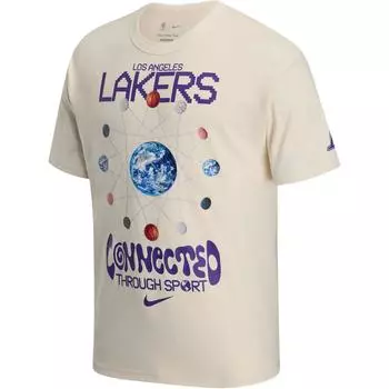 Nike X Коллаборация НБА Los Angeles Lakers Courtside SS25 Американская мода Удобная Мягкая Универсальная Футболка с коротким рукавом Мужские топы HQ1311-901 XL