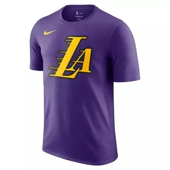 Nike X НБА Лос-Анджелес Лейкерс 2024/25 City Edition Логотип игрока Удобный пуловер Футболка с коротким рукавом Мужская футболка Фиолетовая HJ2575-504 L