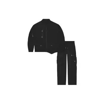Nike X Off-White FW22 Асимметричный подол Водонепроницаемый функциональный спортивный костюм для мужчин Спортивный костюм черного цвета DN1705-010 2XL