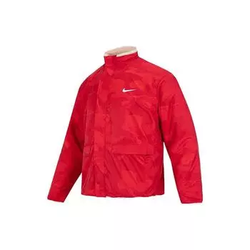 Nike Year Of The Rabbit Cny Series Спортивная одежда Двусторонняя флисовая теплая куртка из шерпа Мужская верхняя одежда Sand-Dune-White University-Red FD4057-126