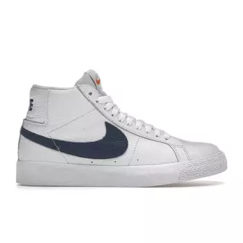 Nike Zoom Blazer Mid ISO SB Orange Label — белые темно-синие мужские кроссовки Safety-Orange DC4472-100 44