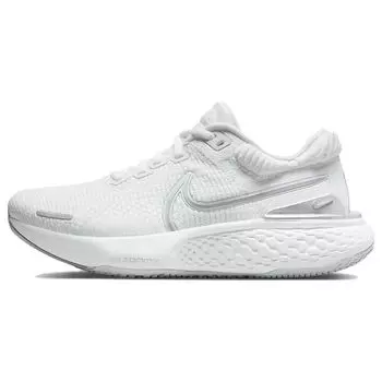 Nike ZoomX Invincible Run Flyknit 2 белые женские кроссовки серебристого цвета с металлическим отливом Pure-Platinum Wolf-Grey DC9993-101 36.5