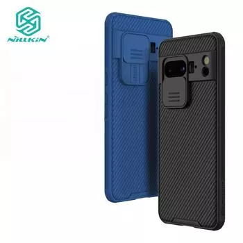 NILLKIN Чехол CamShield Pro для Google Pixel 8 Pro, чехол для телефона, защита слайдера камеры, роскошный противоударный чехол из ТПУ + ПК Google Pixel 8 Pro чёрный