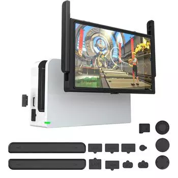Nintendo Switch OLED силиконовая мягкая резиновая пылезащитная заглушка, пылезащитный чехол, наборы аксессуаров, пылезащитный чехол для HDMI, USB, AC, SD, LAN, наушников(14 шт. в упаковке) Package:12*6.6*3.7cm чёрный