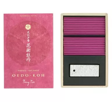 Nippon Kodo Oedo Благовония Flower Town Peony 60 палочек с подставкой для благовоний (Пион Ханамачи) белый