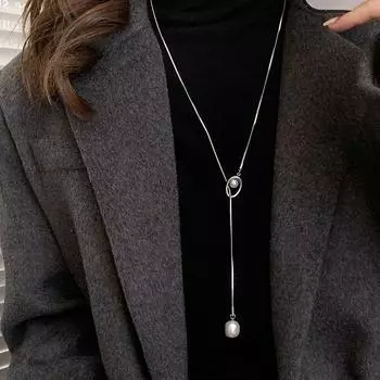 Нишевая высококачественная выдвижная цепочка из жемчуга, женская, уникальная, темпераментная, модная, универсальная, цепочка на шею, цепочка на свитер