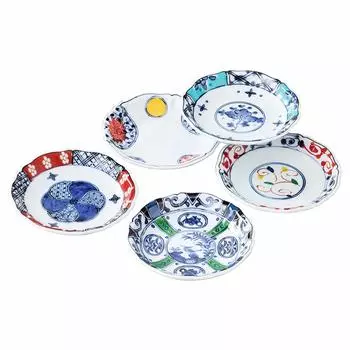 Nishikai Pottery Hasami Набор картинок, маленький 12 см 19545 Посуда, смена, тарелки, Nishiki, белый,
