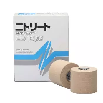 Nitoms Nitreat EB Tape Спортивная лента Упаковка Растягивается Толстая Надежно фиксируется Предотвращение травм Нелегко отслаивается Не оказывает чрезмерного давления Бежевый Ширина 50 мм x бежевый