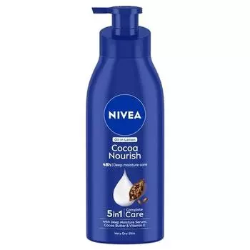 NIVEA Cocoa Nourish 400ml Body Lotion with Deep Moisture Serum| With Cocoa Butter & Coconut Oil | Non Greasy & Healthy Looking Skin |For Very Dry Skin