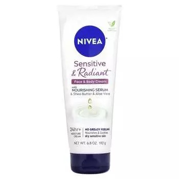 Nivea, Крем для лица и тела «Чувствительность и сияние» с питательной сывороткой, 6,8 унций (192 г)