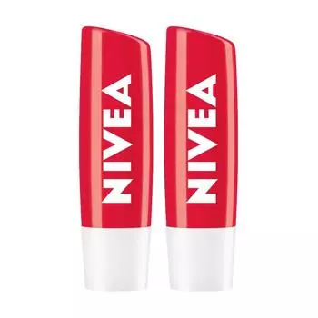 Nivea Бальзам для губ Lip Care, клубничный блеск, 4,8 г, 2 шт.
