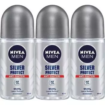 Nivea Men мужской дезодорант шариковый Silver Protect 50мл 3шт