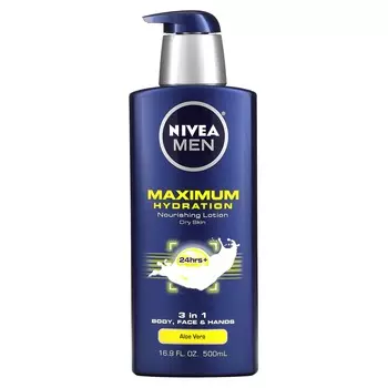 Nivea, Men s, Maximum Hydration, 3-в-1 питательный лосьон, алоэ вера, 16,9 жидких унций (500 мл)