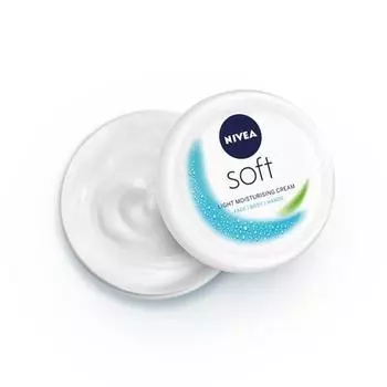 NIVEA Soft Light Moisturizer, 300 мл, для лица, рук и тела, нежирный крем с витамином Е и маслом жожоба для мгновенного увлажнения