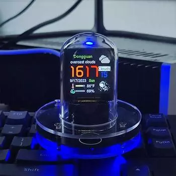 Nixie Tube Clock Smart Wi-Fi Glow Diy Tube Clocks Цифровые настольные часы в стиле киберпанк Визуальный дисплей Сменный автоматическое обновление