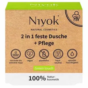 Niyok solid soap type shower bar 2in1 shower & care green touch 80g