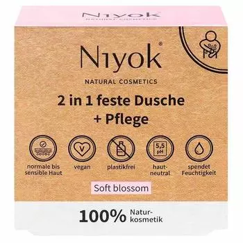 Niyok solid soap type shower bar 2in1 shower & care blossom 80g