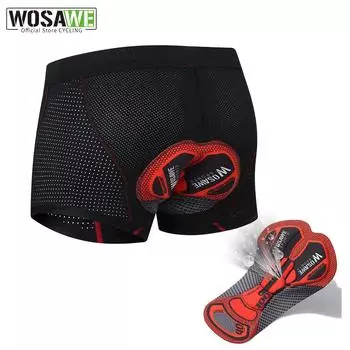 Нижнее белье для велоспорта WOSAWE Мужские шорты для езды на шоссейном велосипеде Дышащие быстросохнущие M чёрный