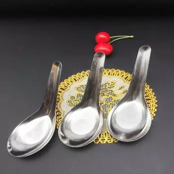 Нижняя рисовая ложка из нержавеющей стали, утолщенная плоская кухонная ложка для супа, посуда серебряный