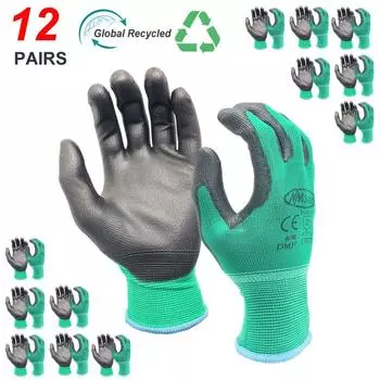 NMSafety 12 пар защитных рабочих перчаток для сада, резиновые трикотажные промышленные защитные рабочие перчатки L