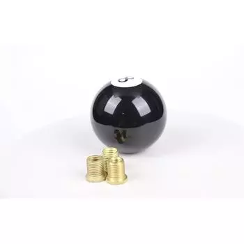 No.8 Billiard Ball Round Universal Custom Gear Shifter Shift Knob w/ 3 Adapters